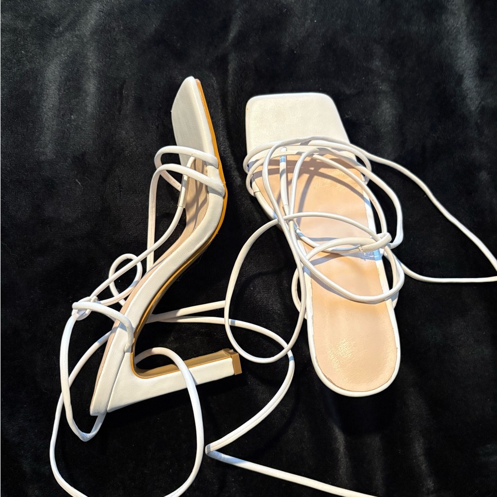 SHEIN White Strappy Heels